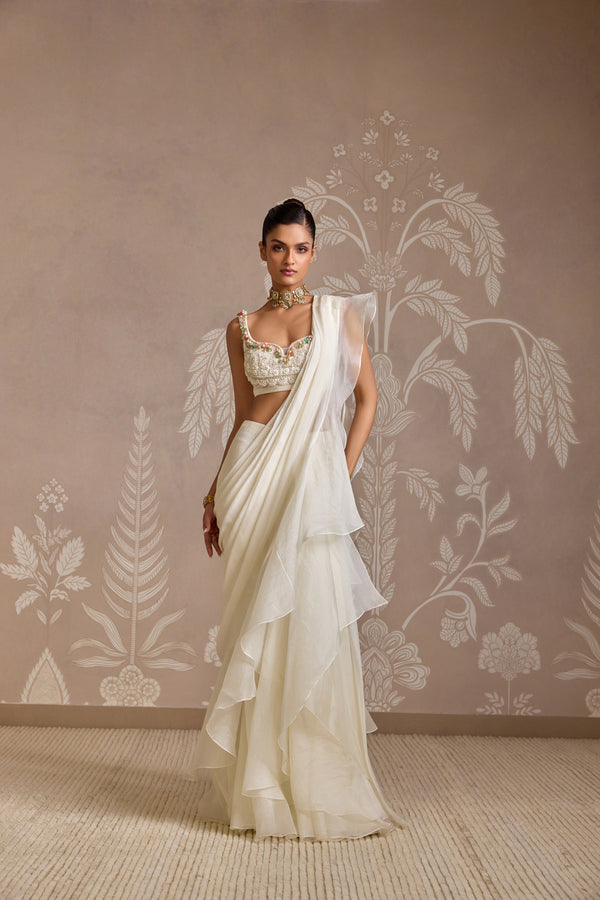 IVORY SAREE SET