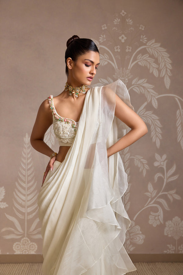 IVORY SAREE SET