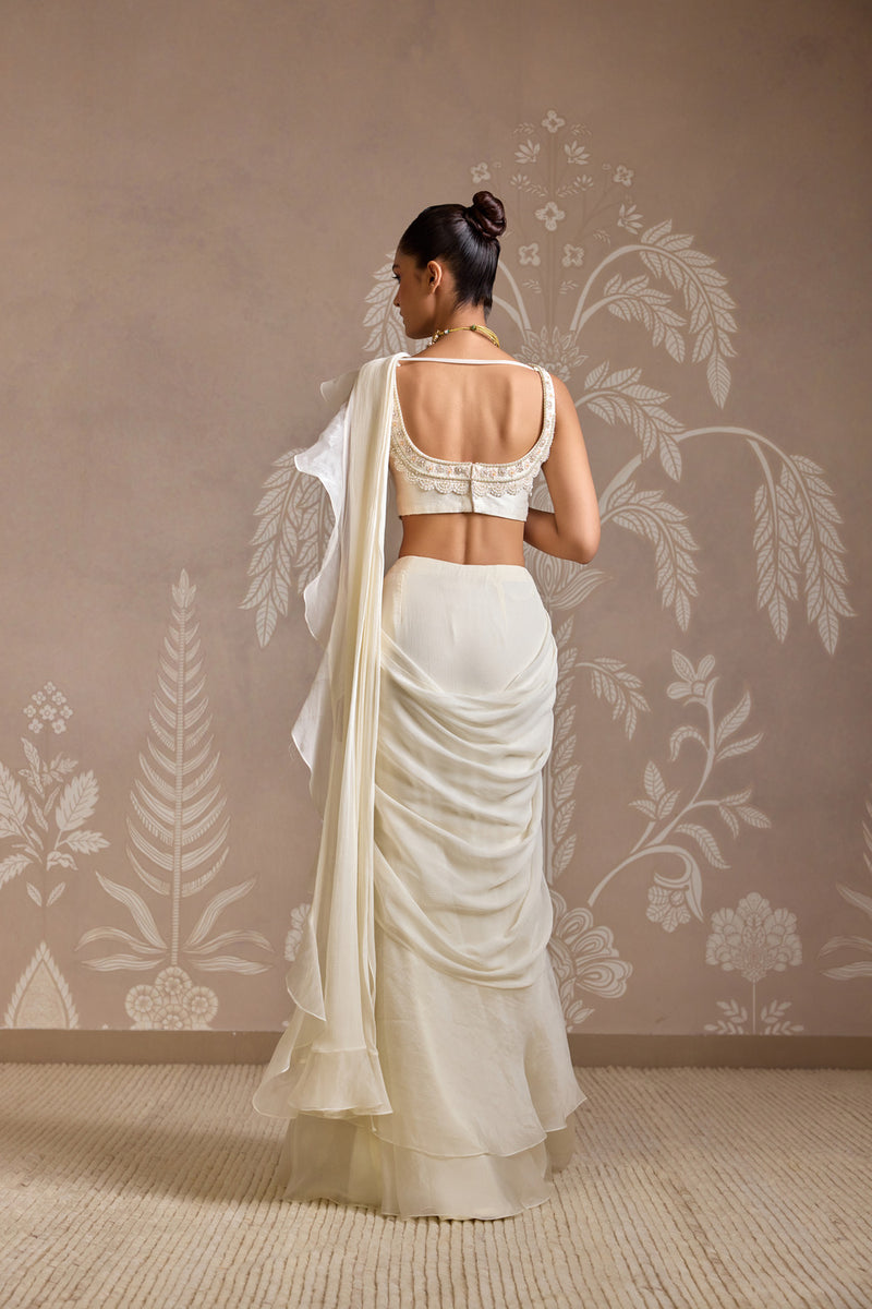 IVORY SAREE SET