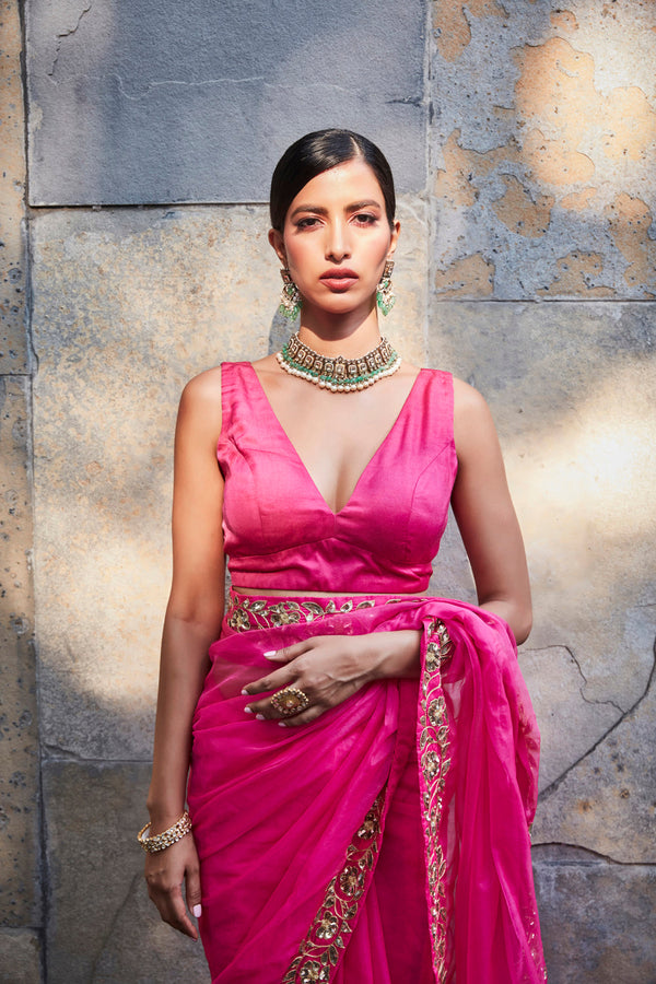 Fuschia Saree