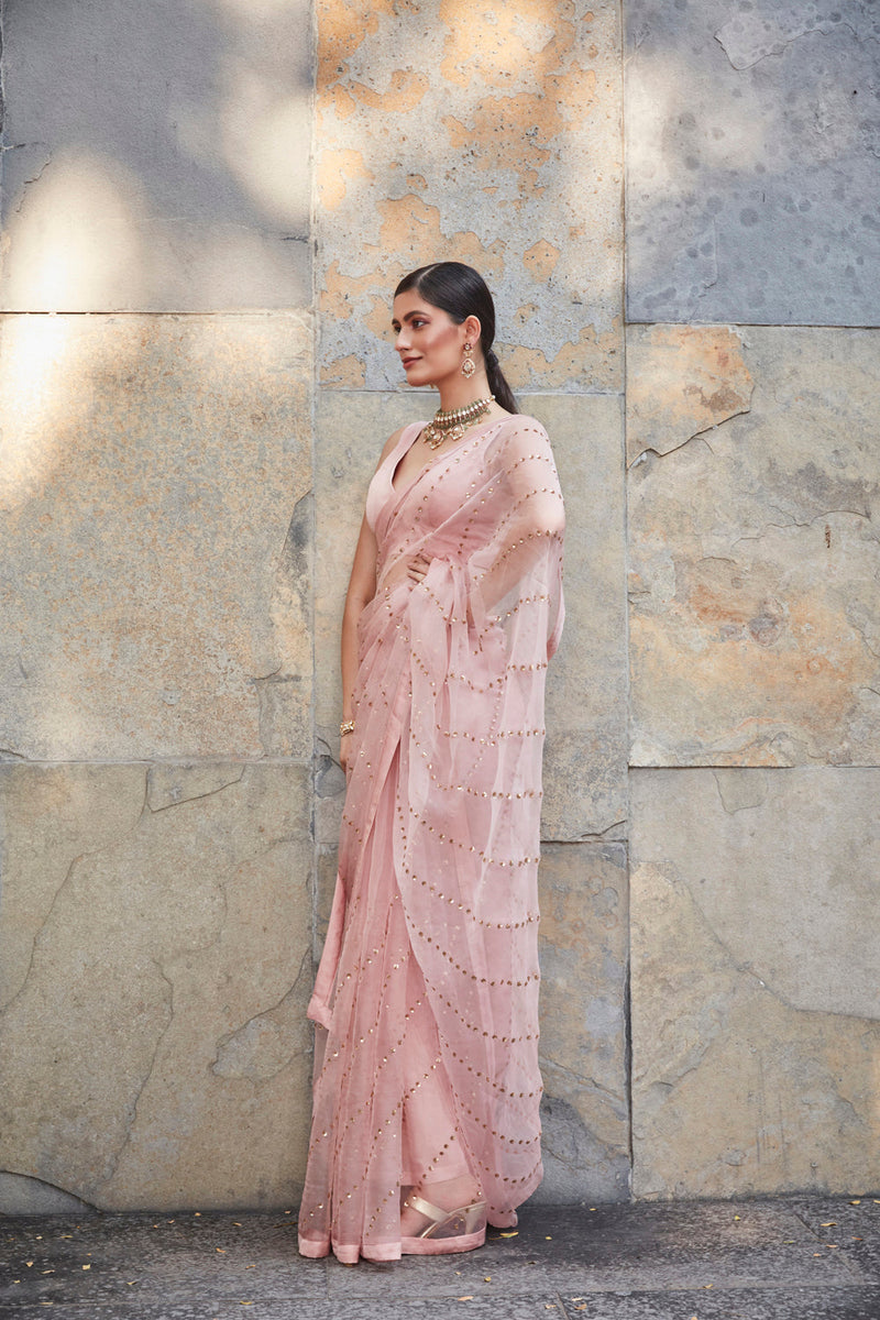 Powder Pink Saree