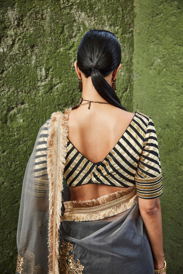 Black, Grey Lehenga