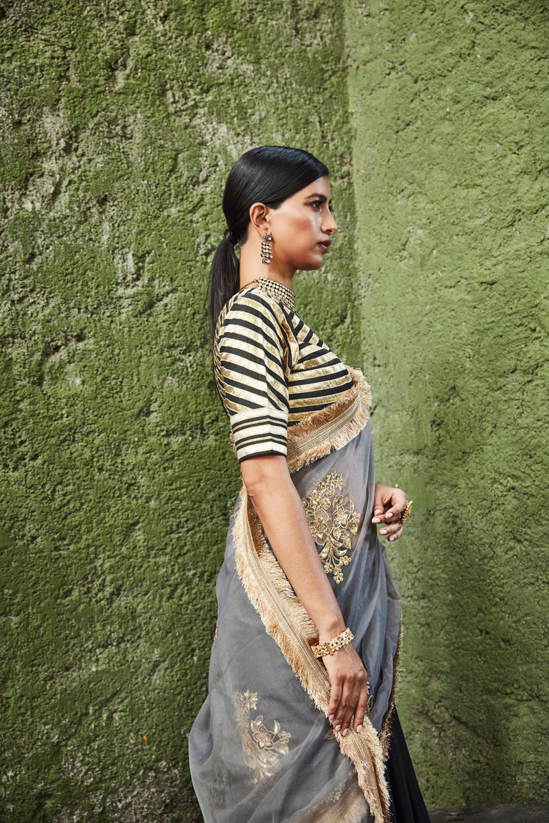 Black, Grey Lehenga