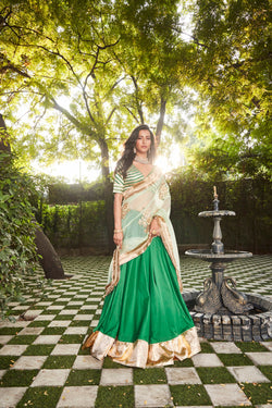 Green, Mint Green Lehenga