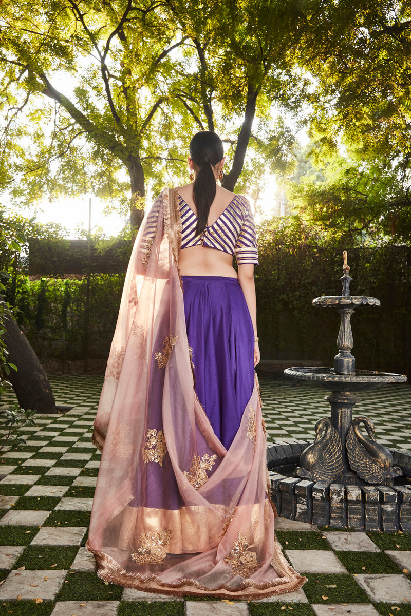 Deep Purple, Powder Pink Lehenga