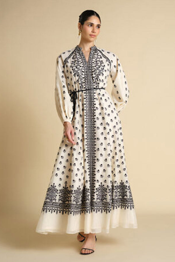 Sawsan A-Line Embroidered Mul Kaftan