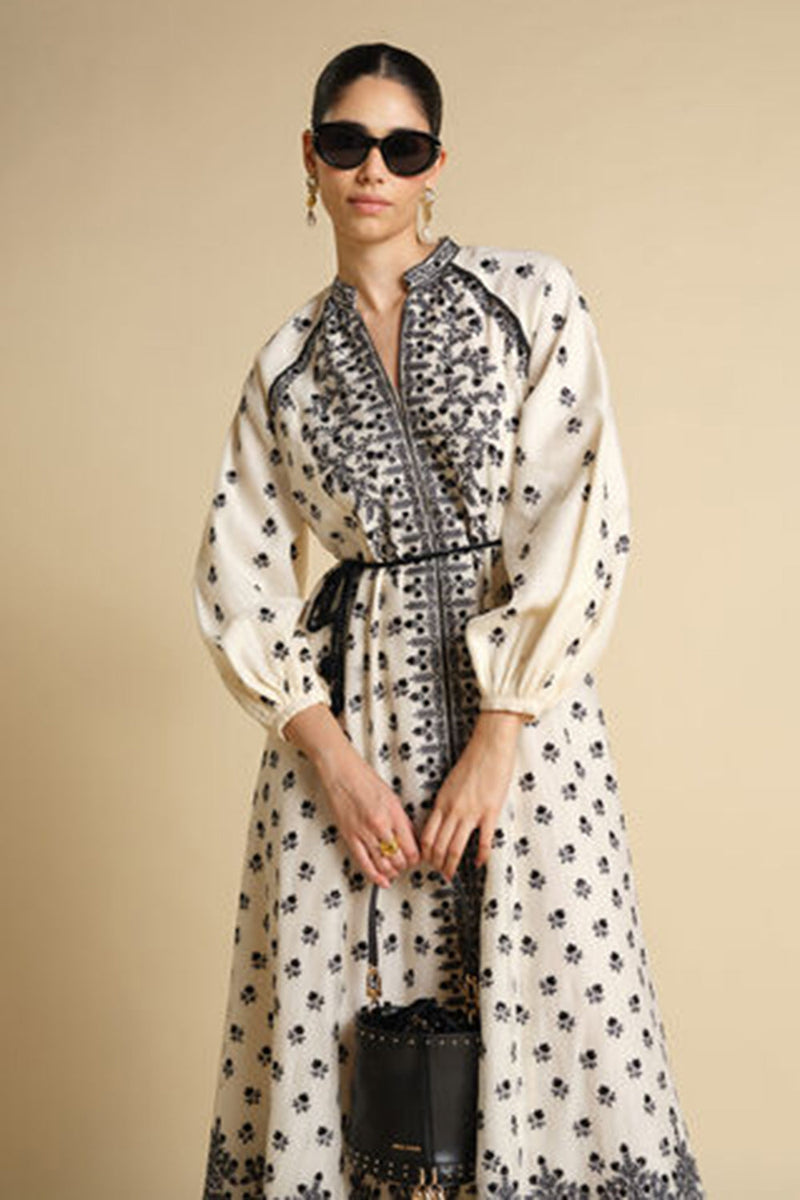 Sawsan A-Line Embroidered Mul Kaftan