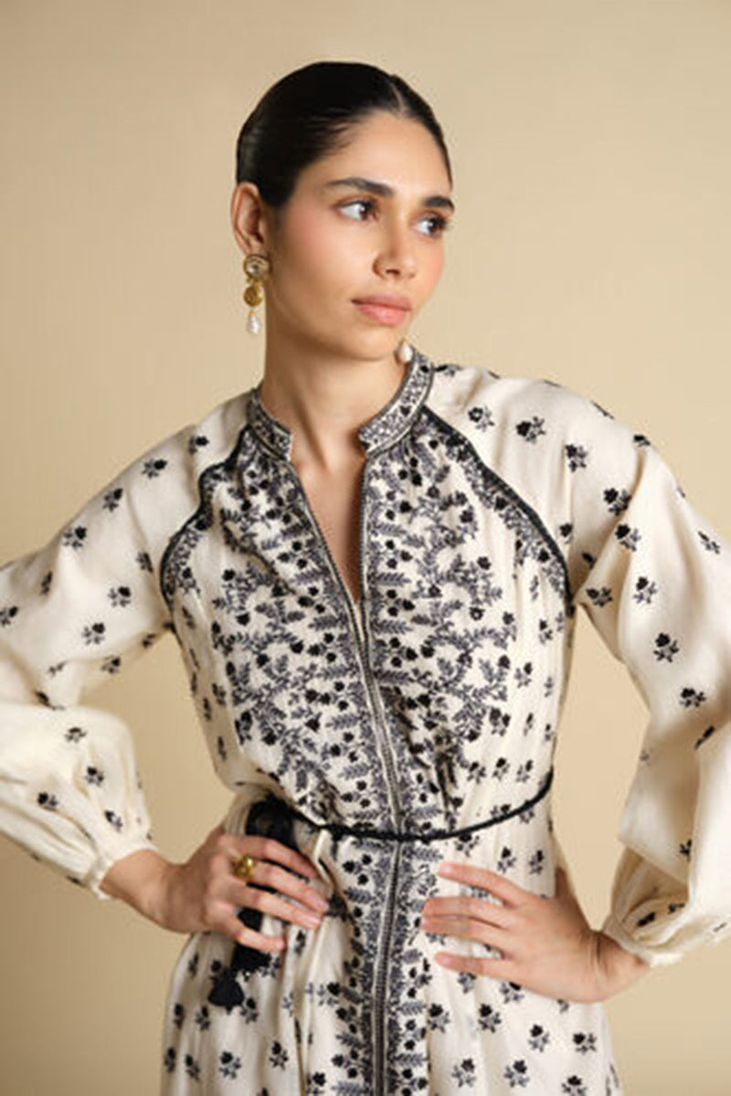 Sawsan A-Line Embroidered Mul Kaftan