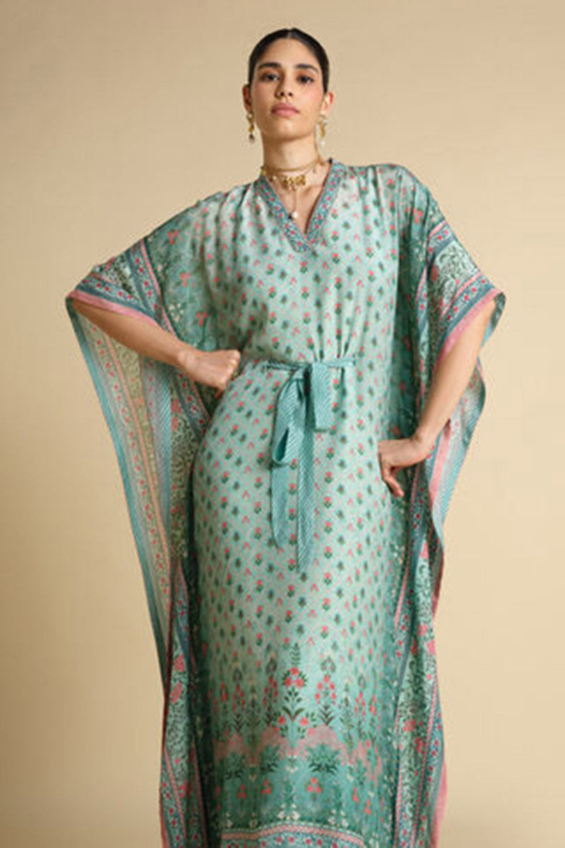 Kirsi Printed Kaftan - Aqua