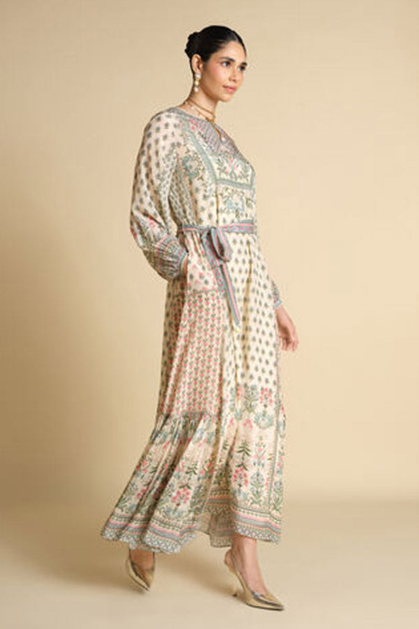 Azhaki Printed Kaftan - Natural
