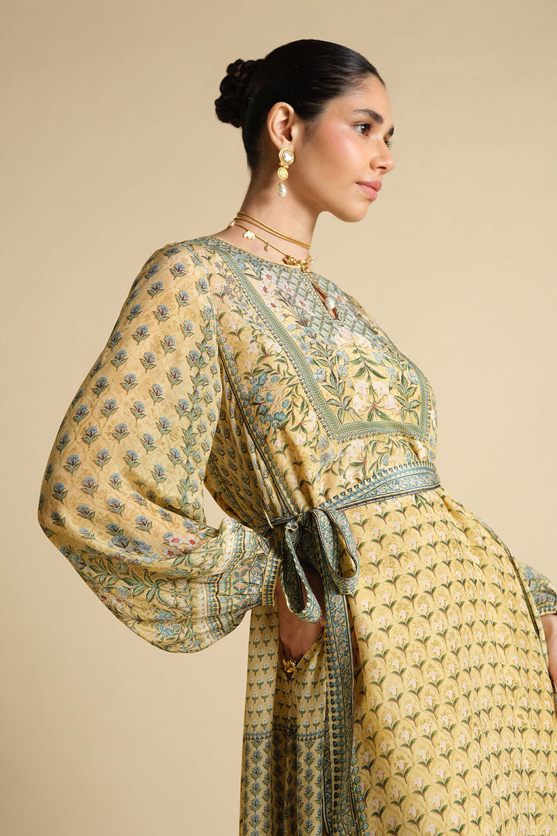 Azhaki Printed Kaftan - Yellow