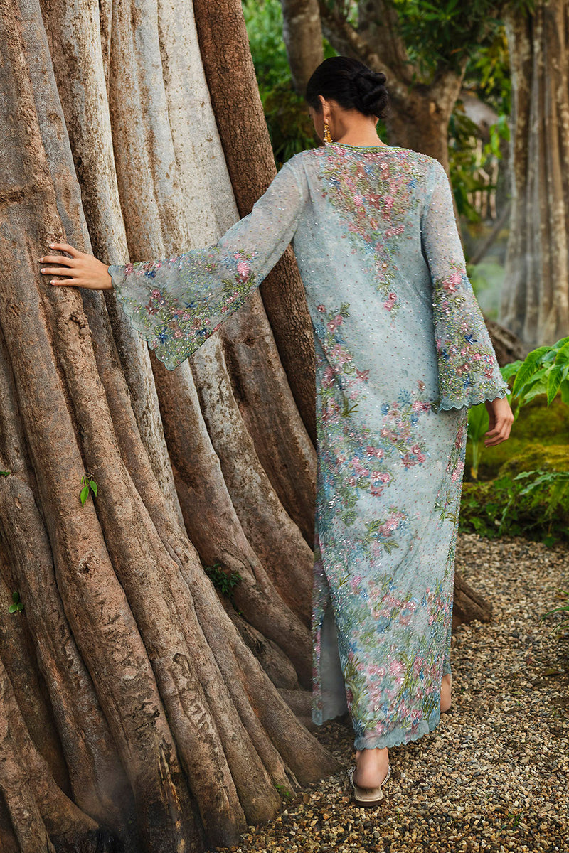 Silaam Printed Kaftan - Powder Blue