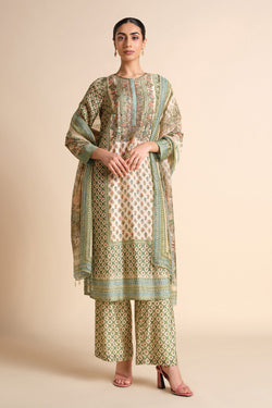 Moira Silk Suit Set - Ivory