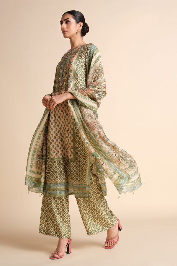 Moira Silk Suit Set - Ivory