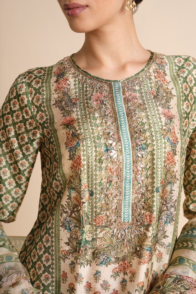 Moira Silk Suit Set - Ivory