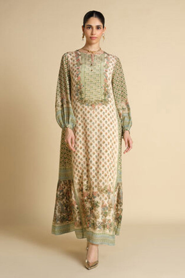Rowan Printed Kaftan - Ivory