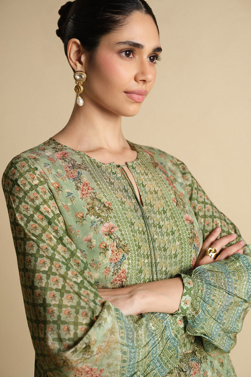Rowan Printed Kaftan - Sage
