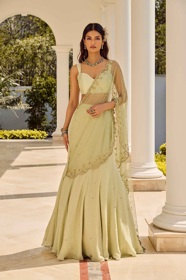 Soft Sage Saree