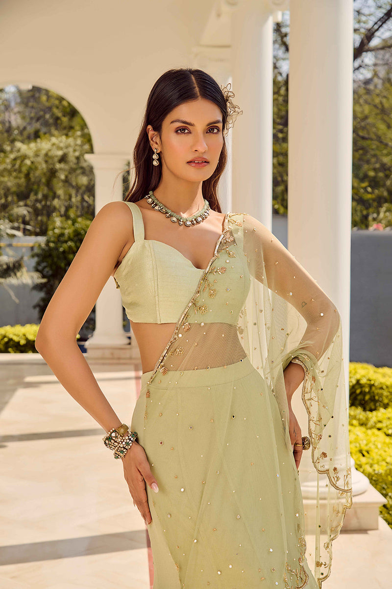 Soft Sage Saree