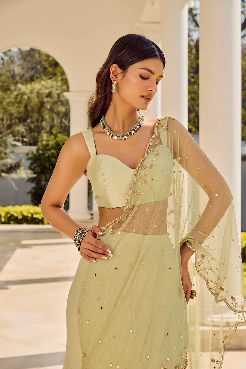 Soft Sage Saree