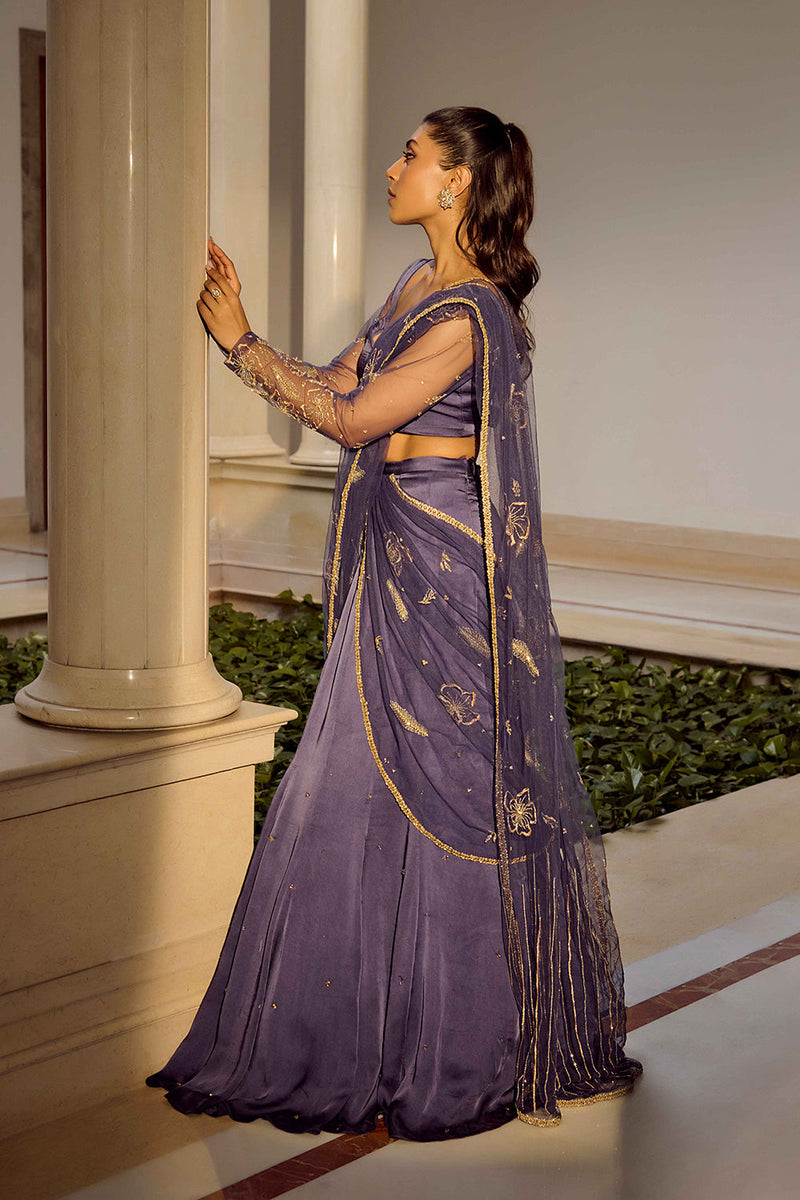 Glam Blue Saree Set