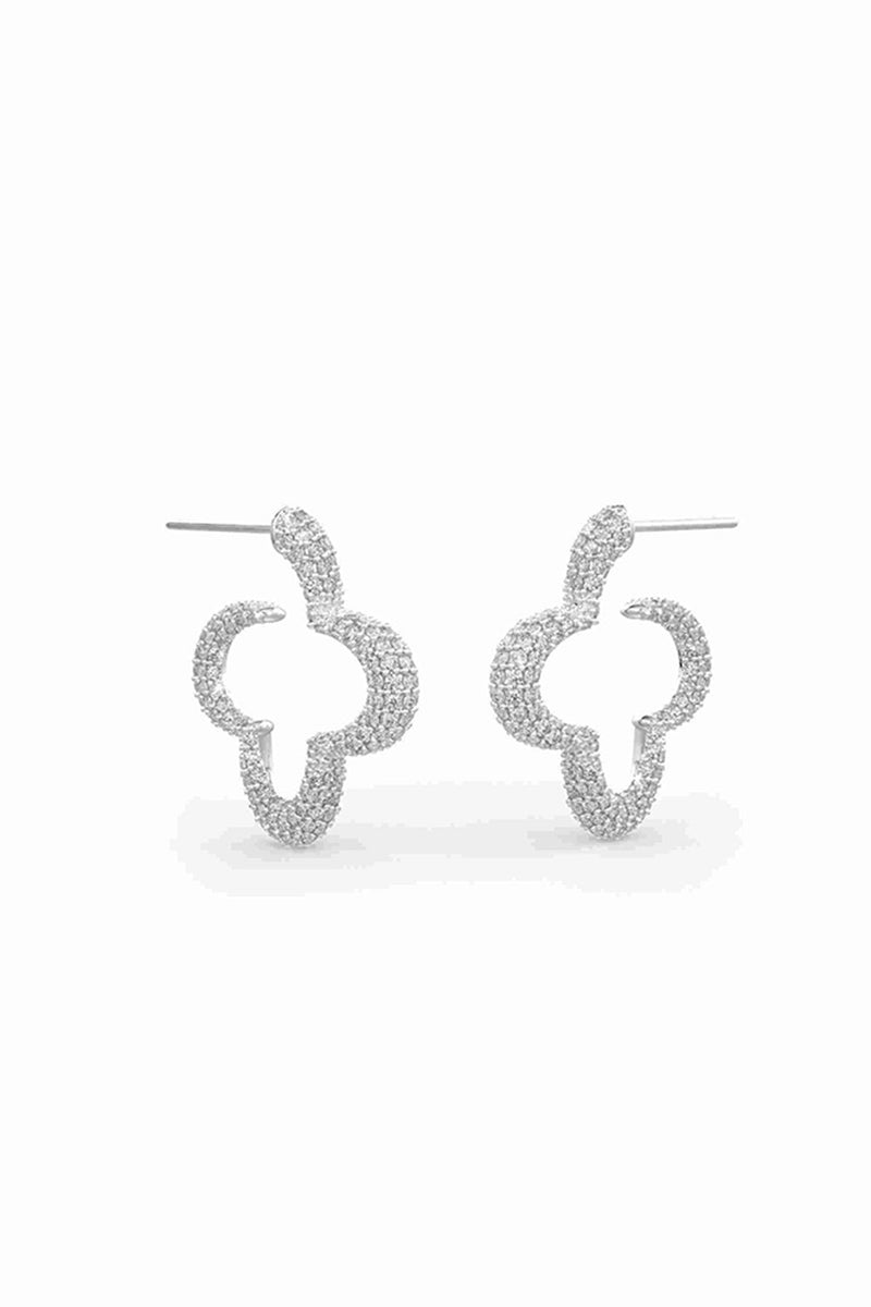 Hoops With 
White Prong Set Crystals