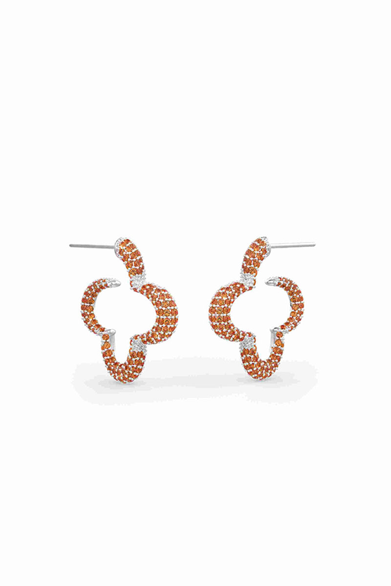 Hoops With 
Orange Prong Set Crystals