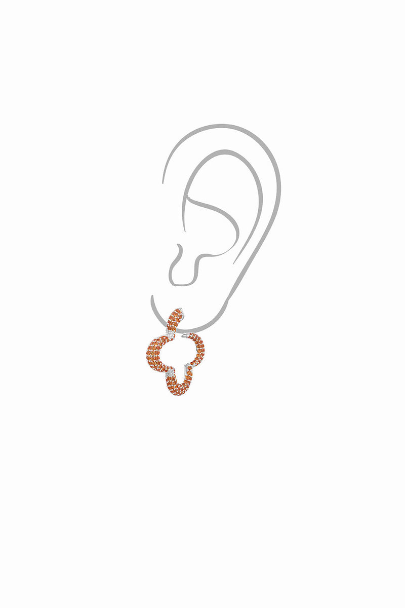 Hoops With 
Orange Prong Set Crystals