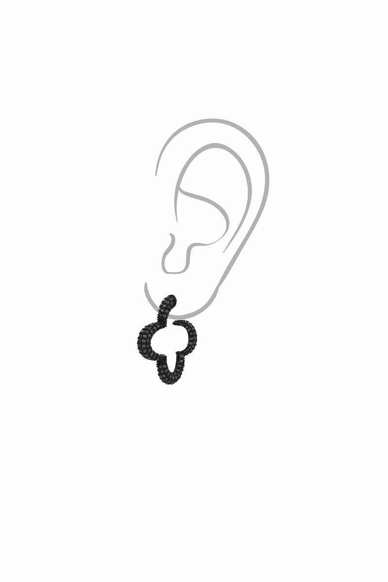 Hoops 
With Black Prong Set Crystals