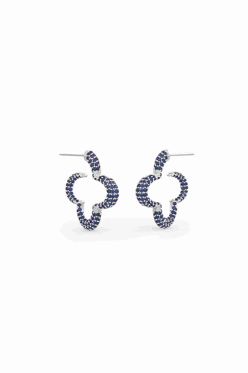 Hoops With 
Sapphire Prong Set Crystals