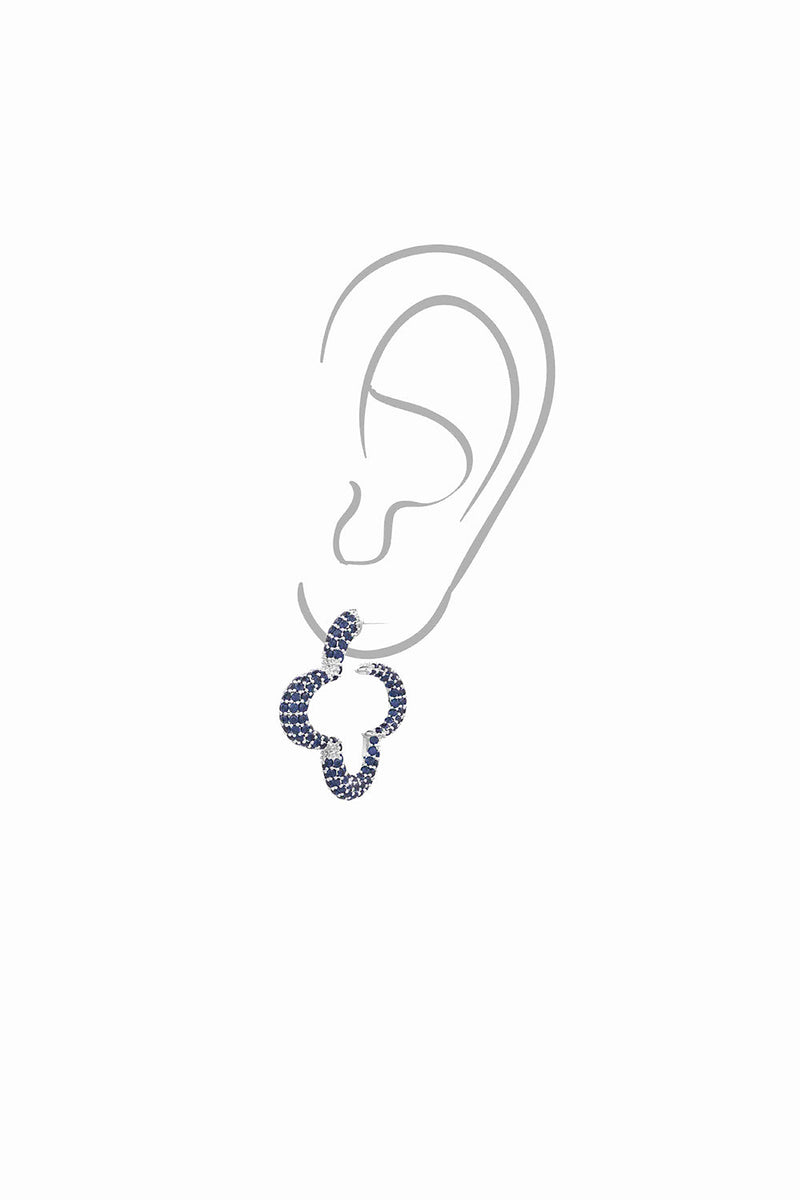 Hoops With 
Sapphire Prong Set Crystals