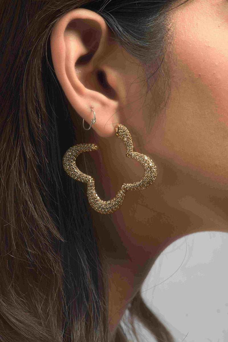Statement 
Hoops With White Prong Set 
Crystals