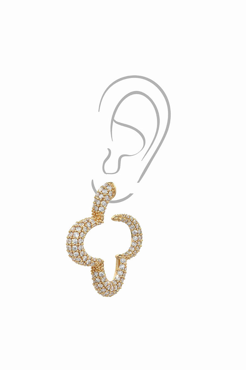 Statement 
Hoops With White Prong Set 
Crystals