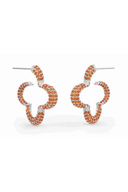 Statement 
Hoops With Orange Prong Set 
Crystals
