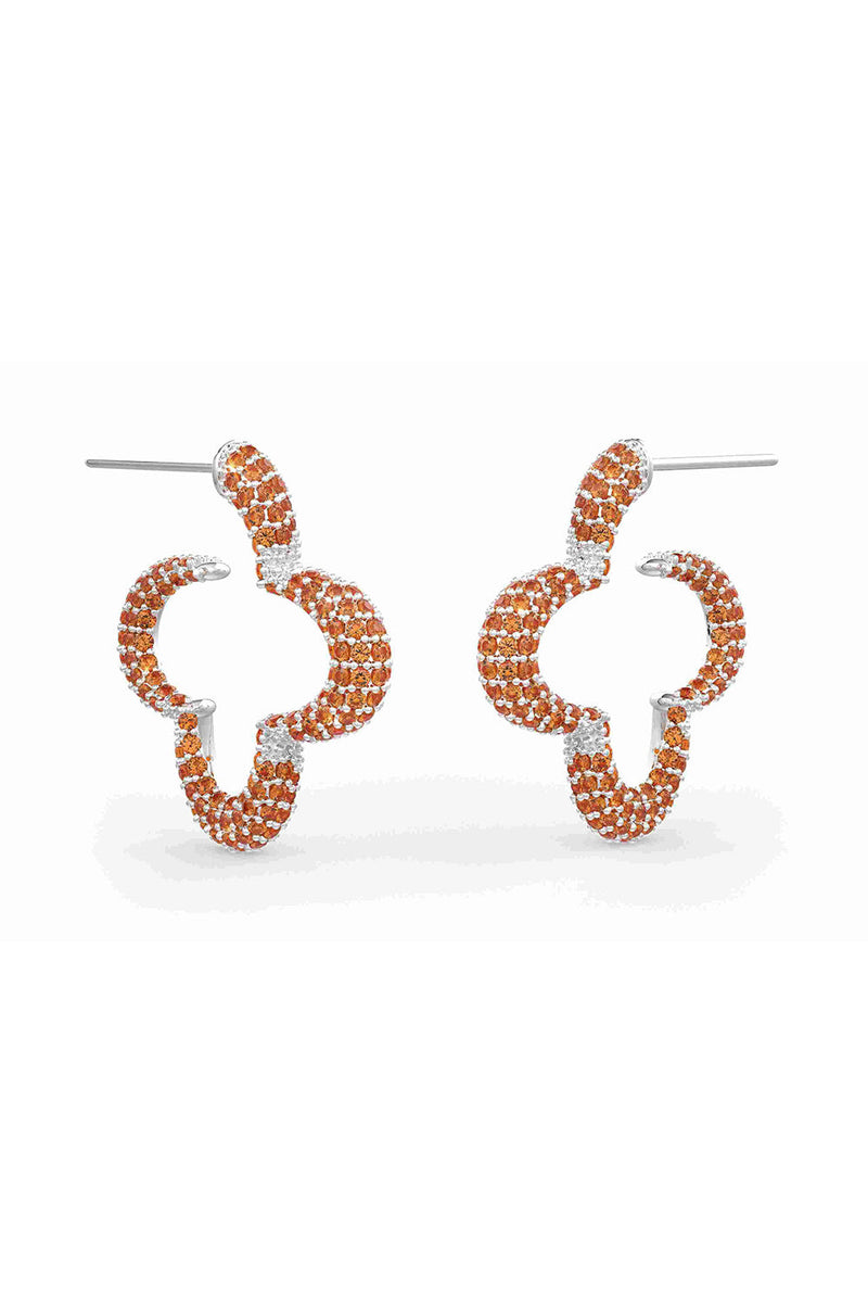 Statement 
Hoops With Orange Prong Set 
Crystals