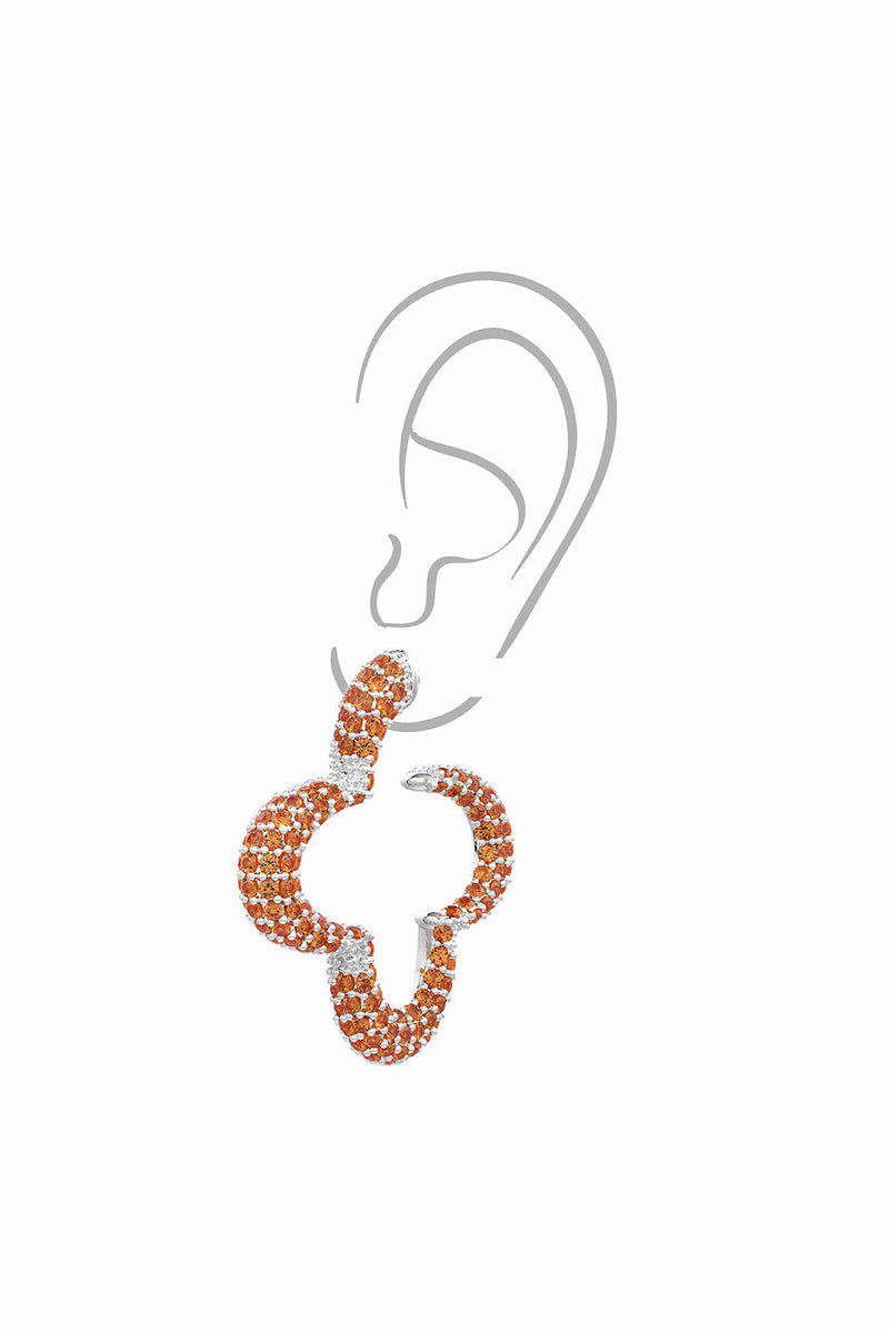 Statement 
Hoops With Orange Prong Set 
Crystals