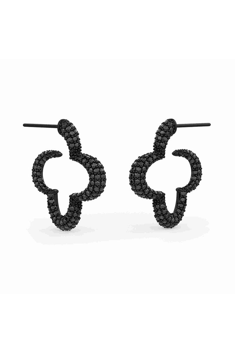 Statement 
Hoops With Black Prong Set 
Crystal
