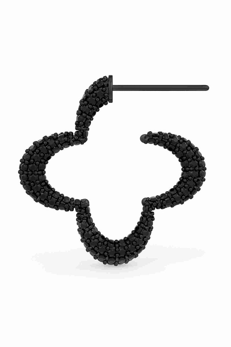 Statement 
Hoops With Black Prong Set 
Crystal