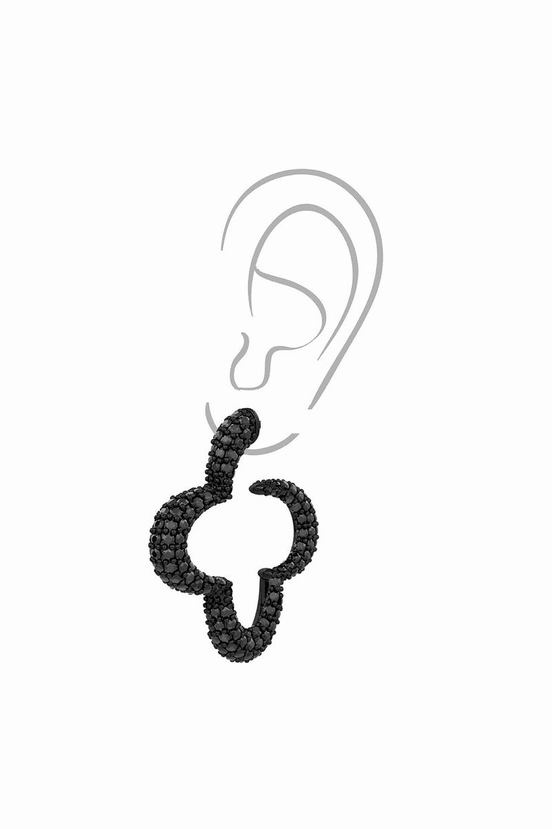 Statement 
Hoops With Black Prong Set 
Crystal