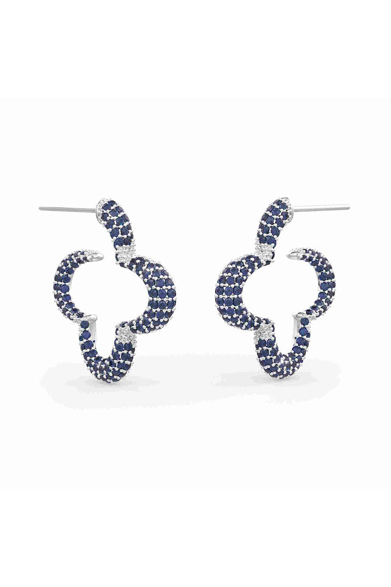 Statement 
Hoops With Sapphire Prong Set 
Crystals