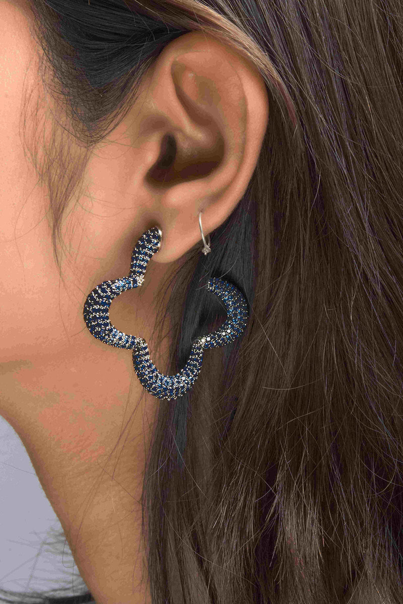 Statement 
Hoops With Sapphire Prong Set 
Crystals