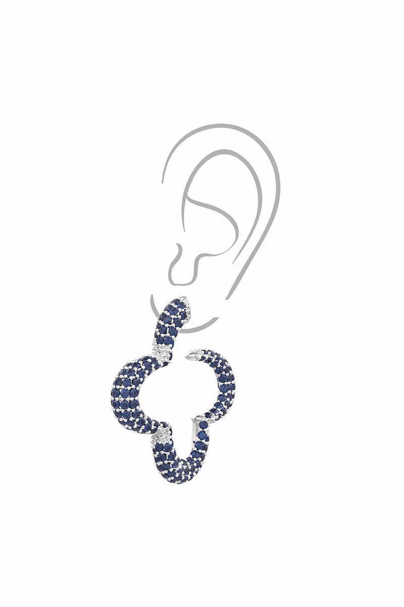 Statement 
Hoops With Sapphire Prong Set 
Crystals