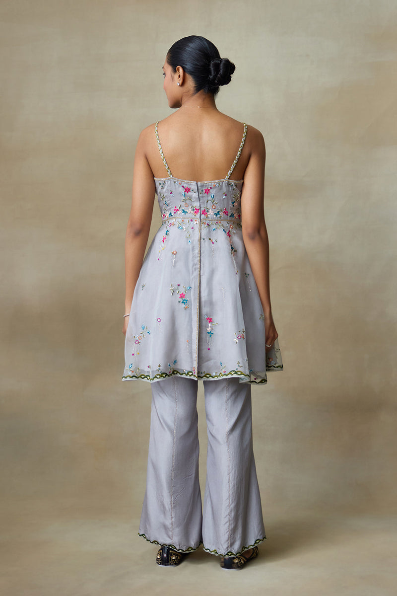 Grey Fancoin Kurta Set