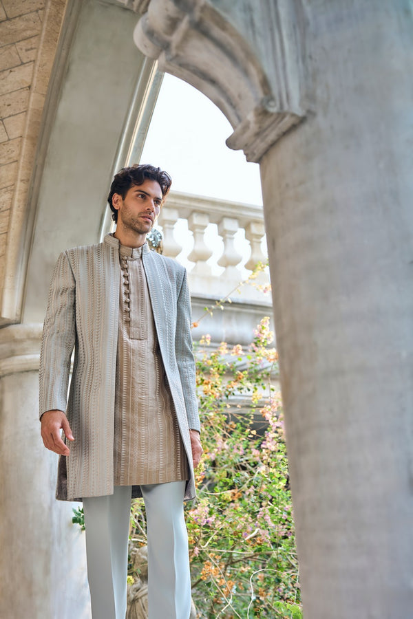 Sage Green Open Jacket Set
