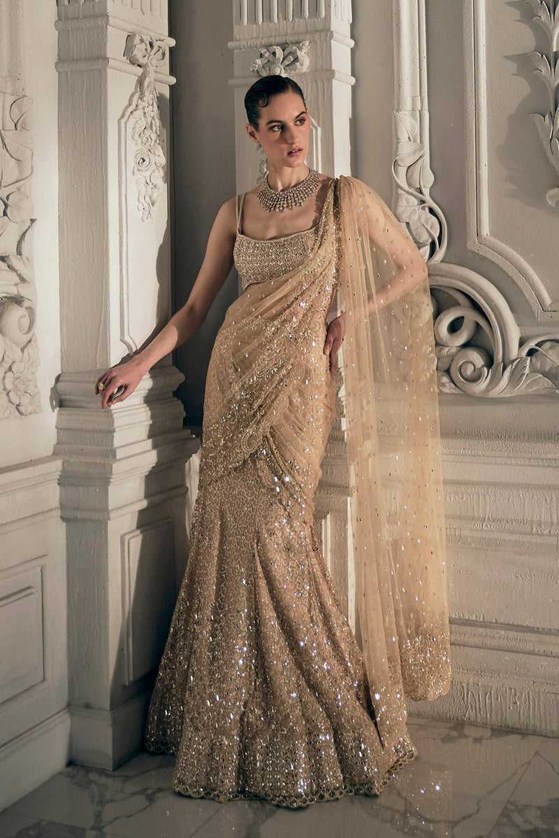 Beige gold fishcut srape