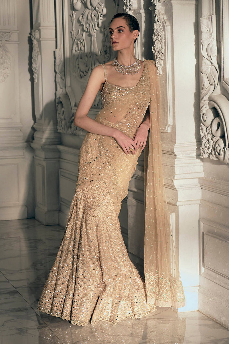 Beige gold fishcut srape