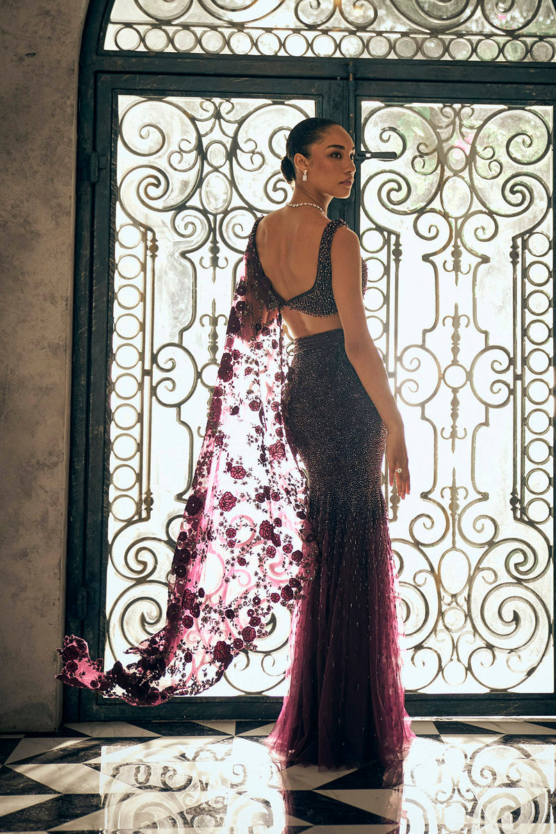 Wine swarosvki fishcut skirt