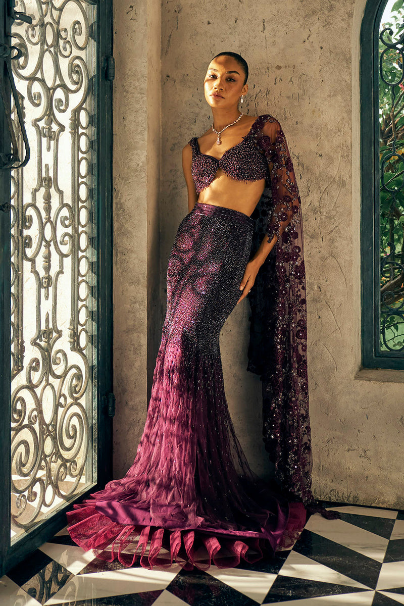 Wine swarosvki fishcut skirt