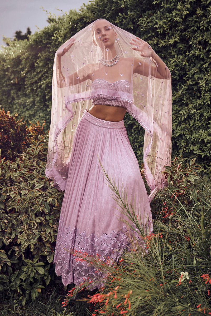 Lilac sequins lehenga