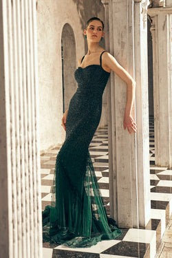 Bottle green gown